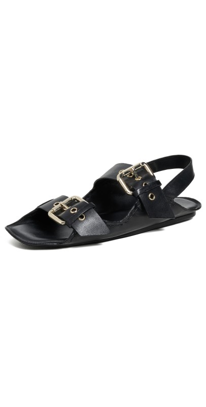 Free People Blossom Buckle Sandals Black