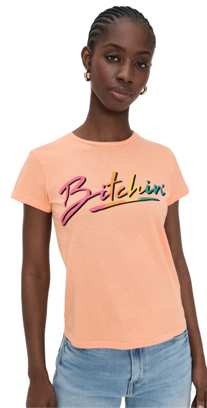 MOTHER The Lil Goodie Goodie Tee Peach Cobbler/Bitchn
