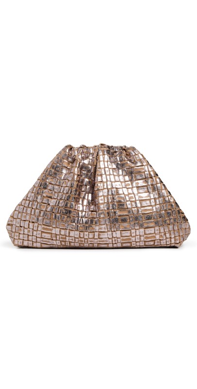 Maria La Rosa Mini Game Laminated Clutch Cipria