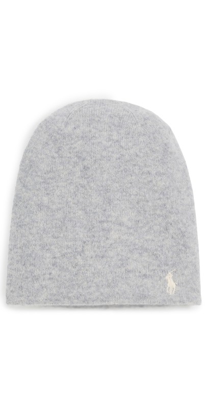 Polo Ralph Lauren Featherweight Cashmere Beanie Heather Grey