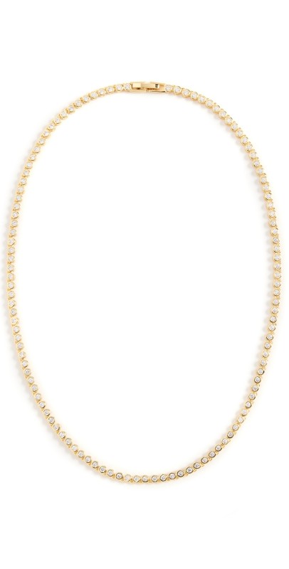 By Adina Eden CZ Bezel Tennis Necklace Gold