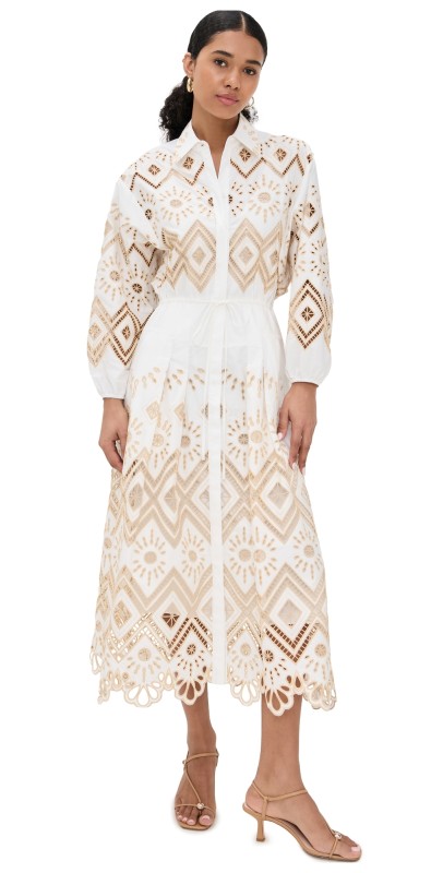 ALEXIS Portello Dress White