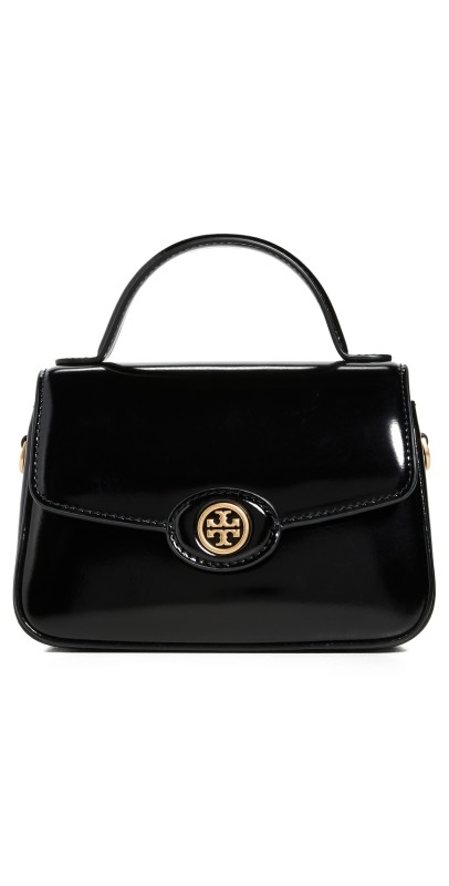 Tory Burch Robinson Spazzolato Small Top-Handle Bag Black