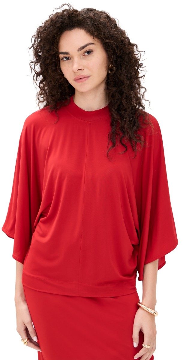 House of Dagmar Jersey Kimono Top Red