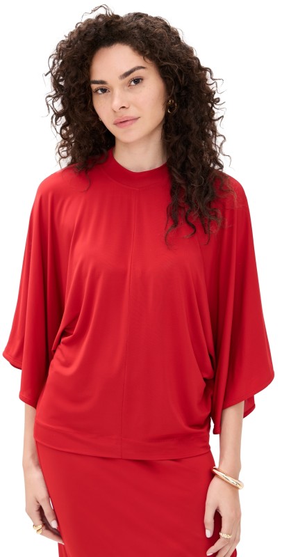 House of Dagmar Jersey Kimono Top Red
