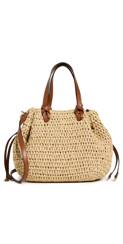 Ulla Johnson Gio Raffia Crossbody Bag Natural