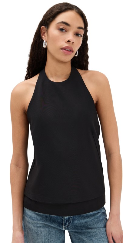 rag & bone Irina Snap Halter Top Black