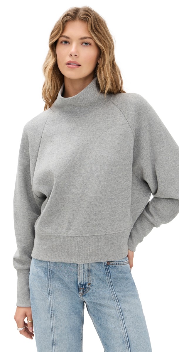 Closed High Neck Sweatshirt Light Grey Melange