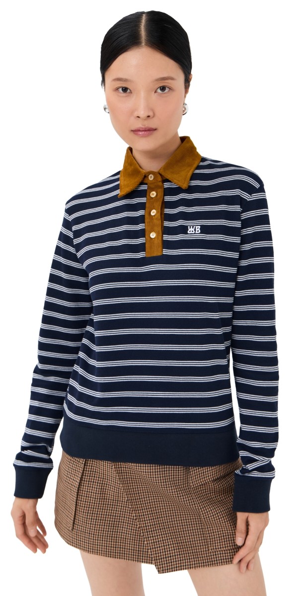 Wales Bonner Reflect Polo Navy/White