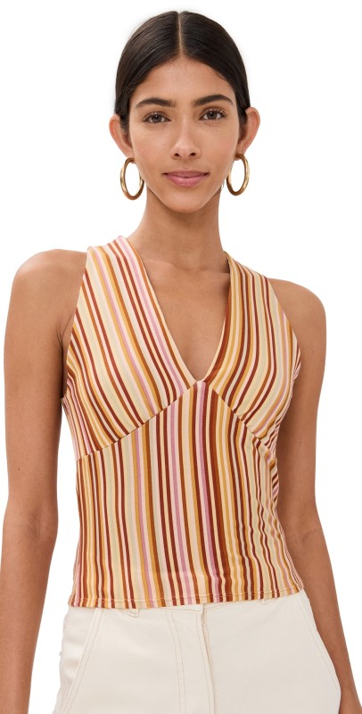 Reformation Bowie Knit Top SOLSTICE STRIPE