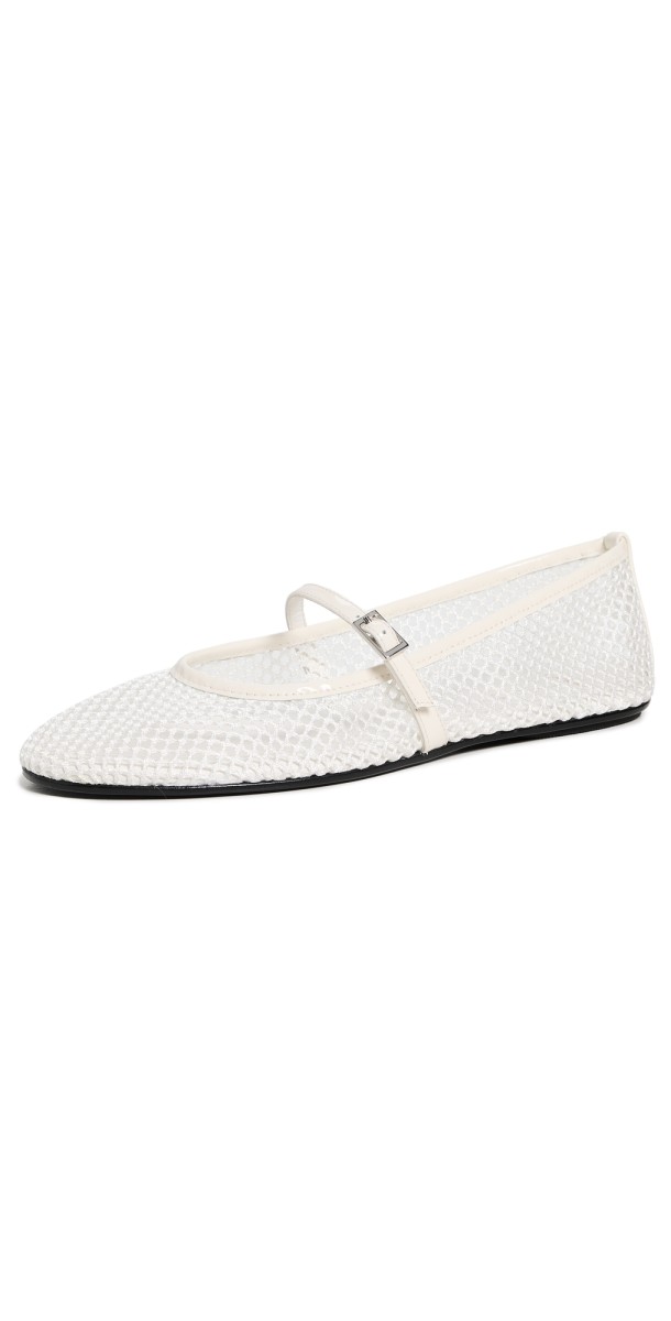 Black Suede Studio Mika Flats Coconut Mesh