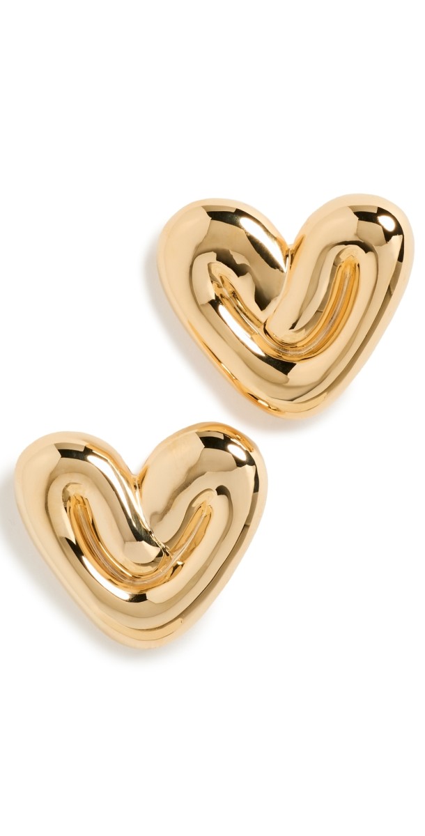 Missoma Puffy Heart Oversized Stud Earrings Gold
