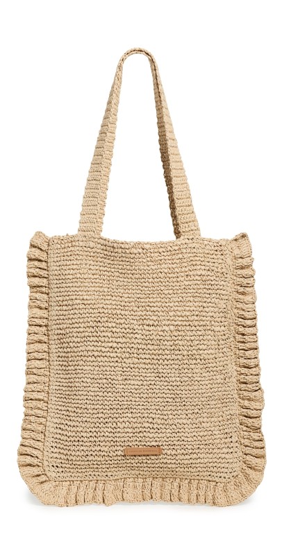 Loeffler Randall Justine Crochet Ruffle Tote Natural