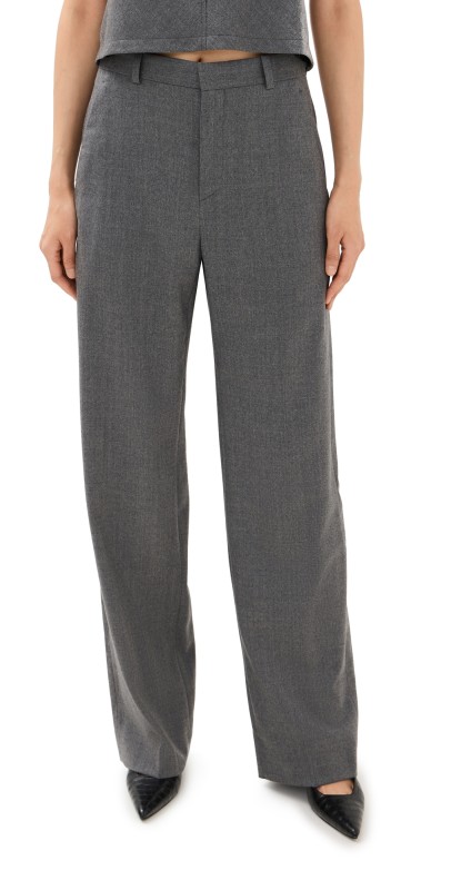 WARDROBE. NYC Straight Leg Trousers Charcoal