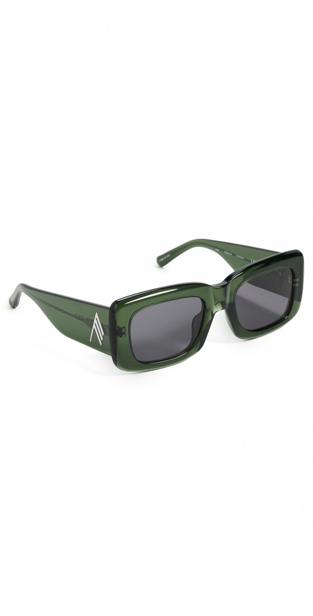 The Attico Marfa Sunglasses Military Green/Silver/Gr