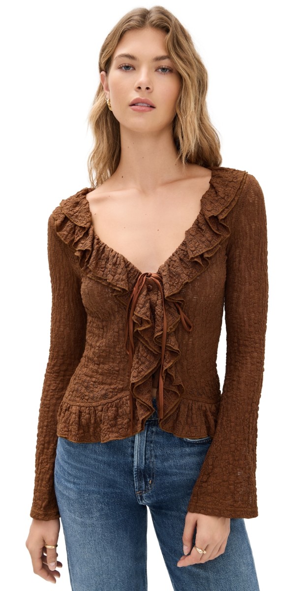 Bailey Rose Brown Long Sleeve Blouse Brown