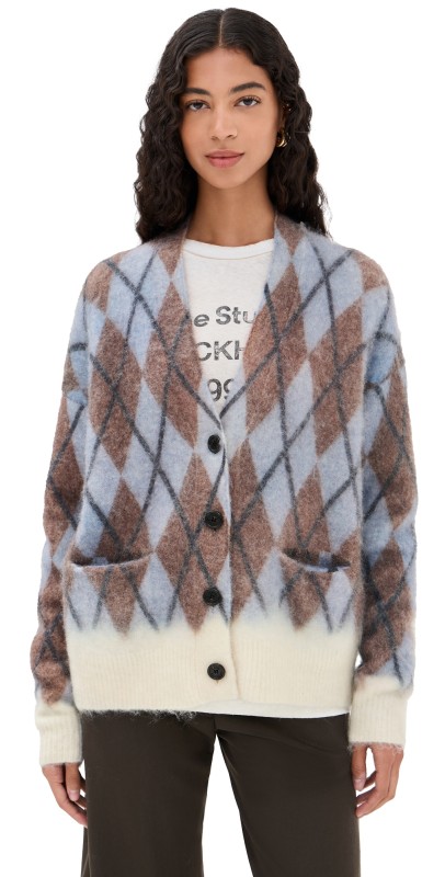 Acne Studios Mohair Knit Cardigan Grey/Brown