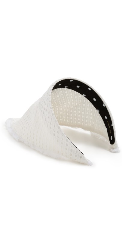 Lele Sadoughi Jackie Hankerchief Headband Ivory Eyelet