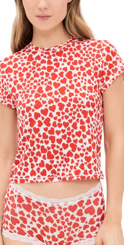 Stripe & Stare Stripe & Stare x RIXO Hearts T-Shirt Ivory Loveheart