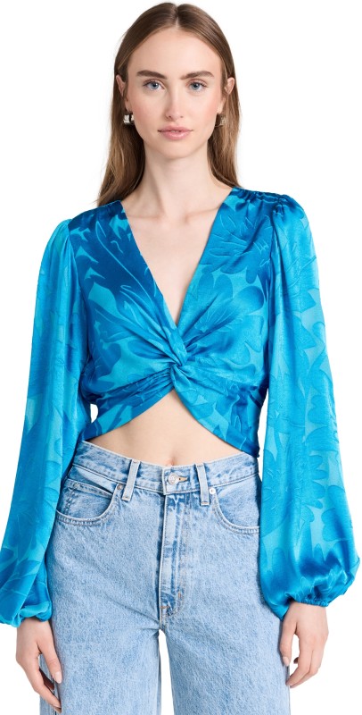 Ramy Brook Connor Blouse Lake Floral Burnout
