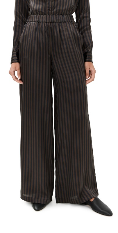 SPRWMN Wide Leg Silk Pants Americano Stripe