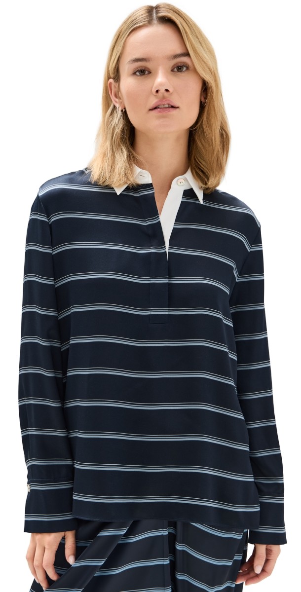 Vince Rugby Stripe Shirt Coastal/Slate