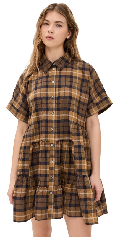 Sea Caja Plaid Tunic Dress Chocolate