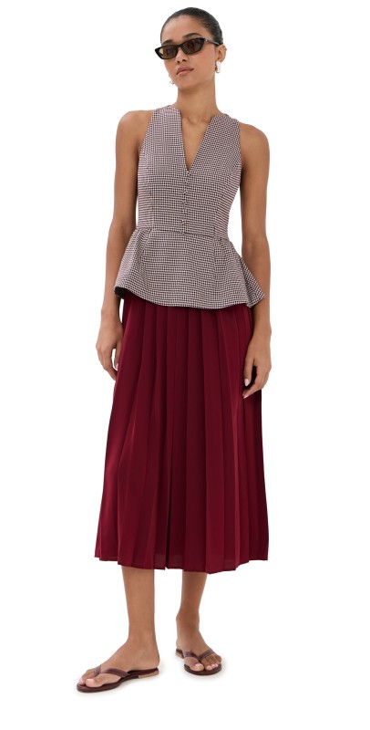 Rosie Assoulin Long Peplum Dress Berry