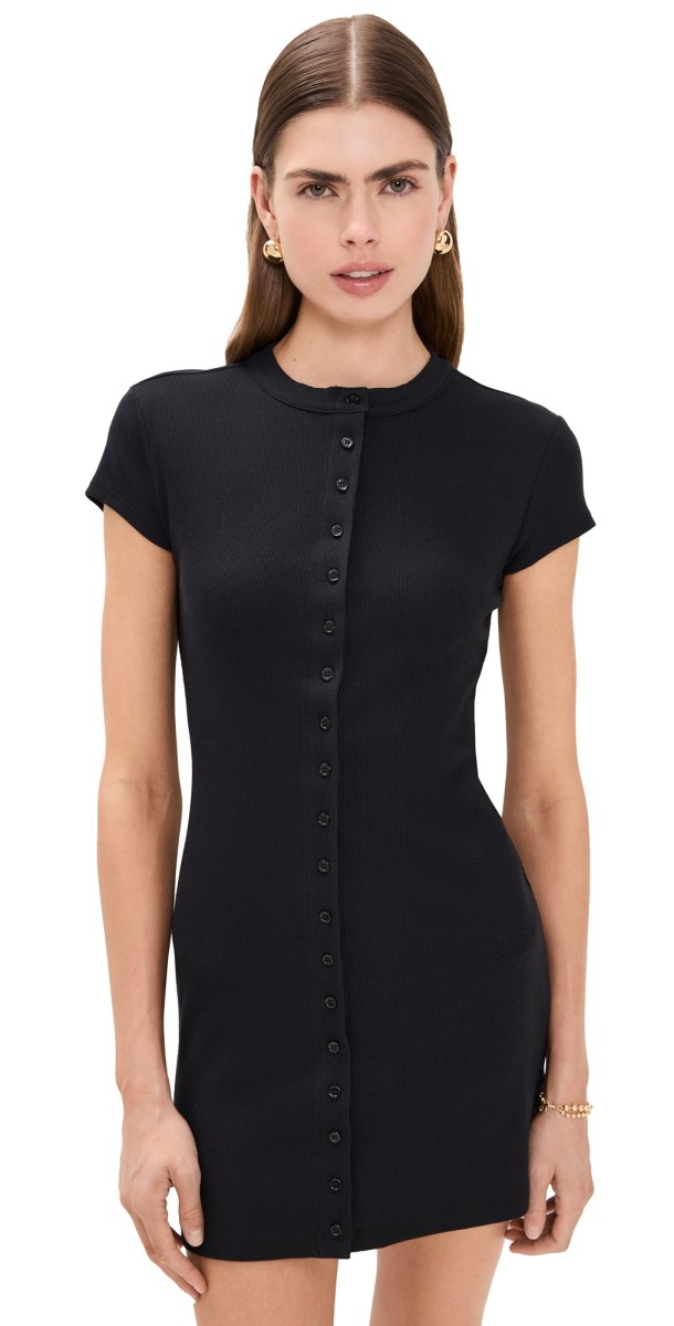 Reformation Raelynn Knit Dress Black