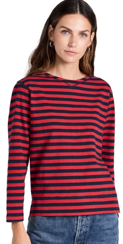 Alex Mill Lakeside Stripe Tee Red/Navy Bold Stripe
