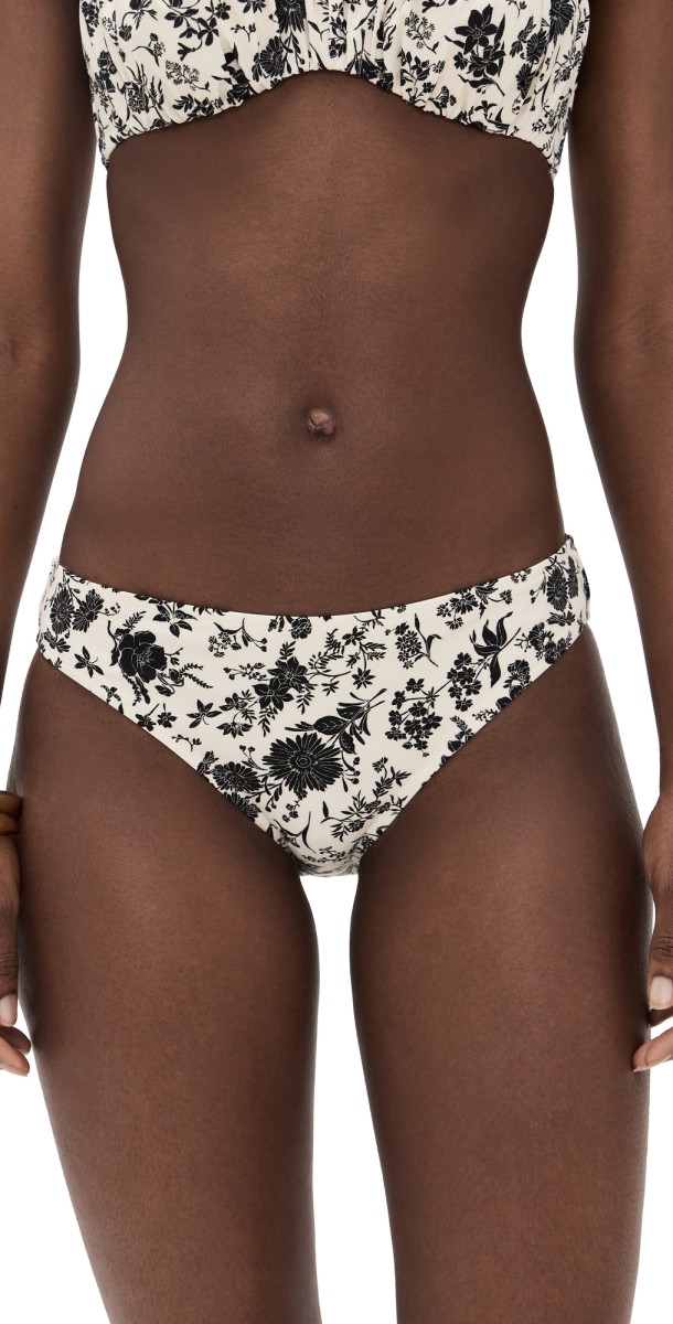Ulla Johnson Dani Mid Rise Bikini Bottoms White Gardenia