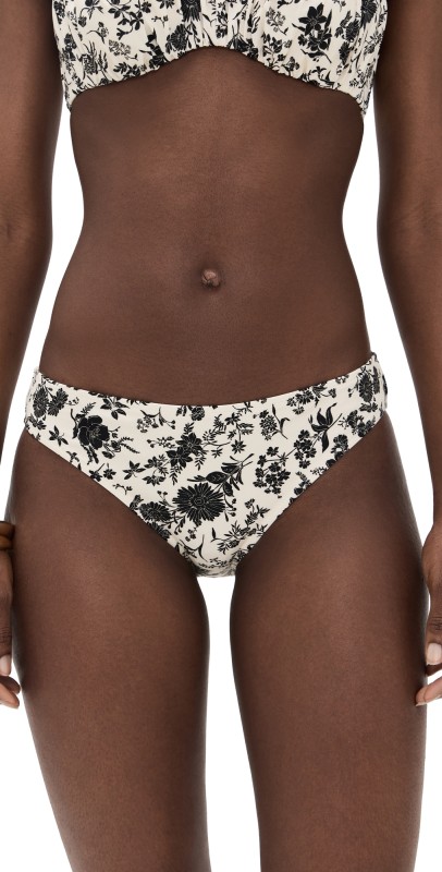 Ulla Johnson Dani Mid Rise Bikini Bottoms White Gardenia
