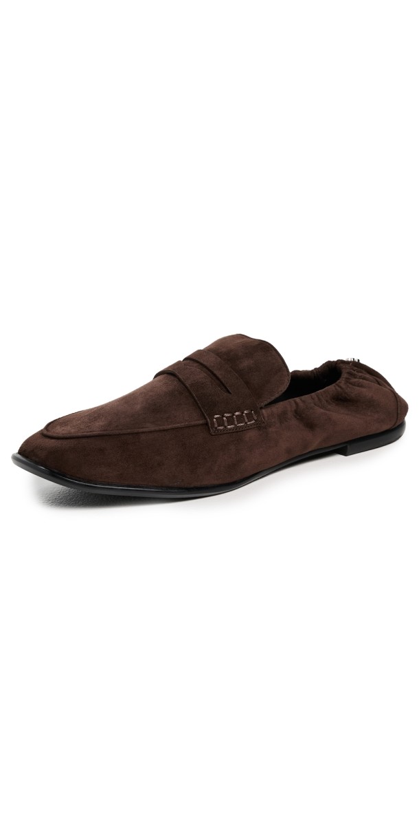 SIMKHAI Danna Suede Loafers Cacao