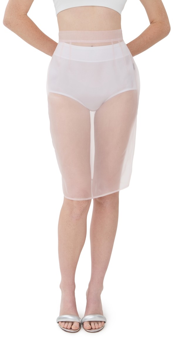 LaQuan Smith Silk Pencil Skirt Blush