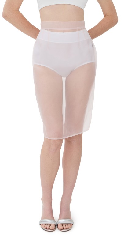 LaQuan Smith Silk Pencil Skirt Blush