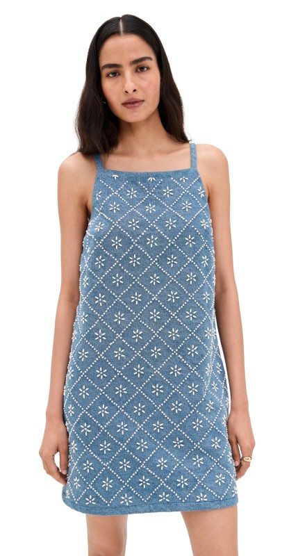 rag & bone Gentry Embellished Denim Dress Bl Em