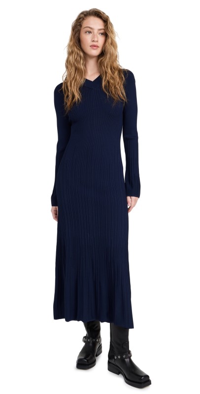 rag & bone Austen Long Sleeve Dress Navy