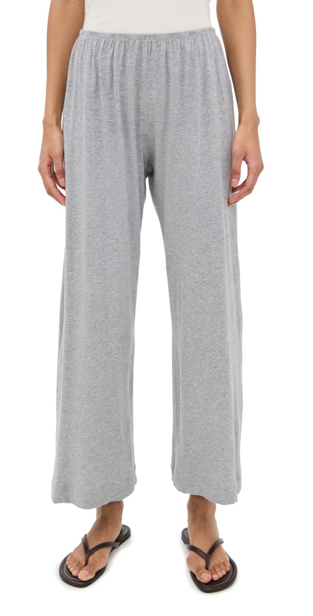 DONNI. The Jersey Simple Crop Pants Heather Grey