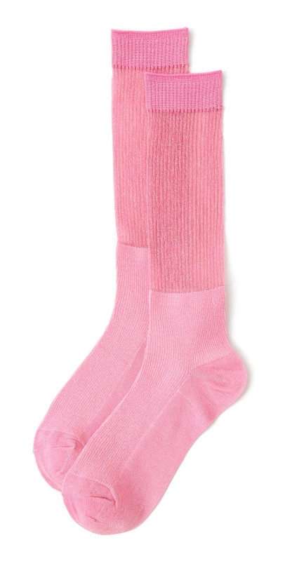 High Heel Jungle Shimmery Lights Metallic Socks Medium Pink 17