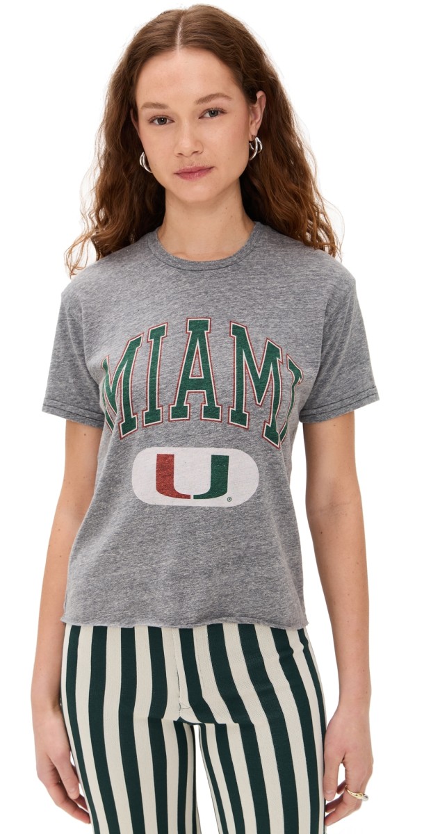 Original Retro Brand Miami U Cropped Tee Heather Grey