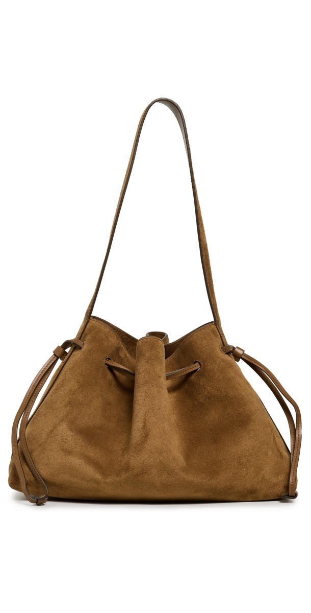 Madewell Suede Drawstring Shoulder Bag Dried Acor