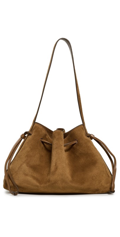Madewell Suede Drawstring Shoulder Bag Dried Acor