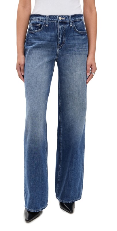 L'AGENCE Alicent High Rise Sneaker Wide Leg Jeans Brentwood