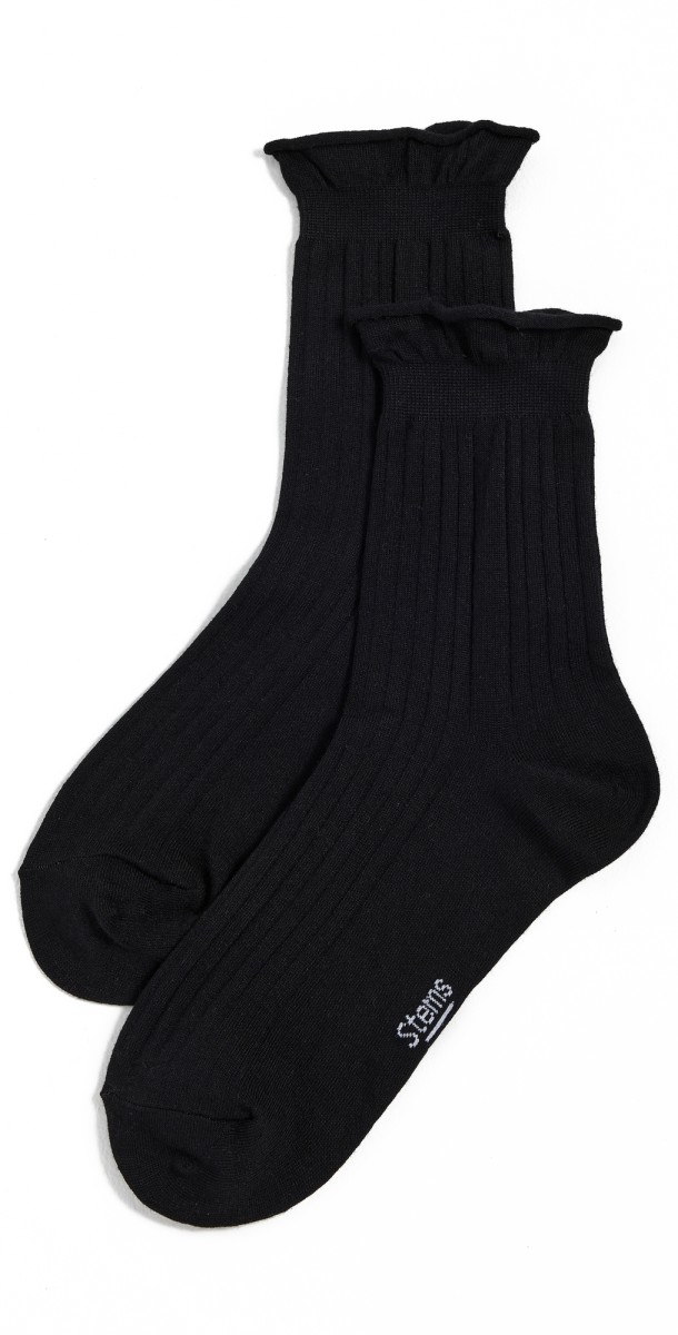 Stems Oona Rolled Top Socks 2 Pack Black