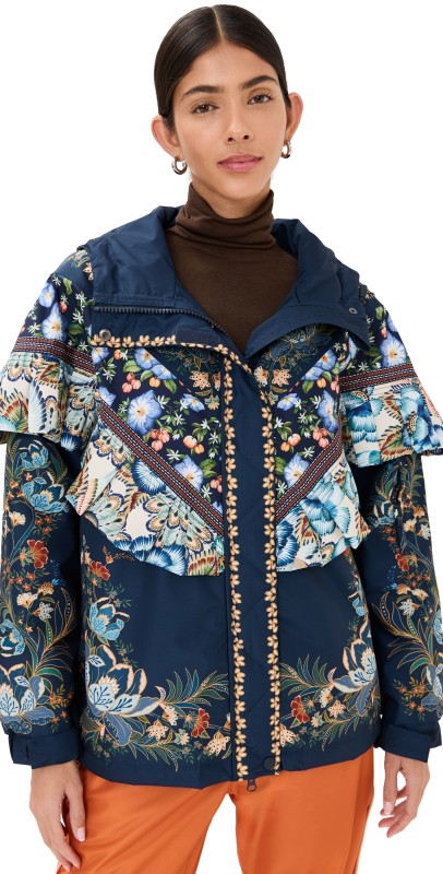 FARM Rio Ruffle Ski Jacket Blue