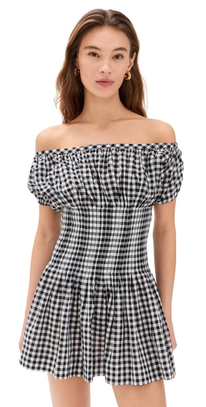 Frankies Bikinis Sadie Gauze Dress Blackberry Gingham