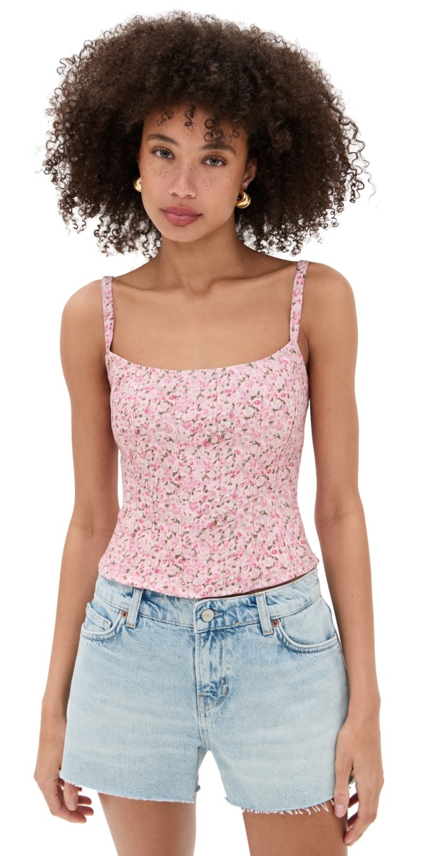 Reformation Hattie Linen Top Rosin