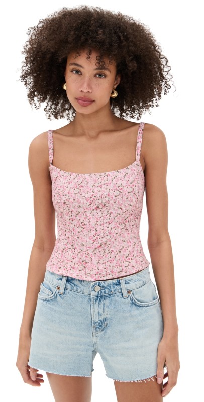 Reformation Hattie Linen Top Rosin