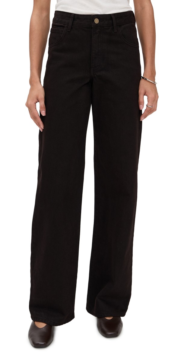 Enza Costa Relaxed Straight Leg Jeans Coffee Bean