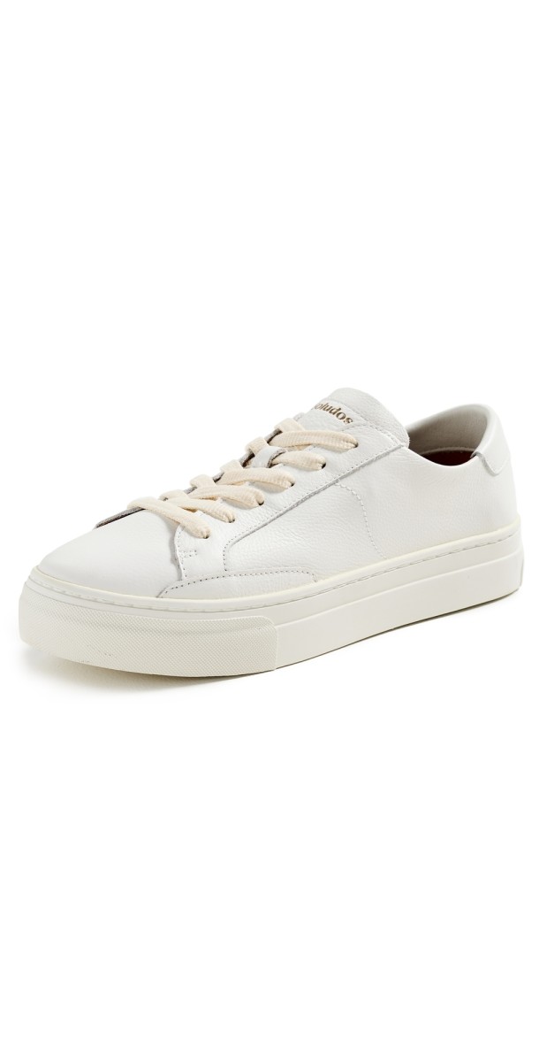 Soludos Ibiza Platform Leather Sneakers Oasis White